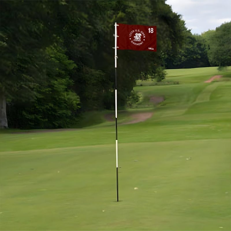 2BUT 2025 US Open Flag Oakmont Golf Pin USGA Flag Practic Putting Green Golf Flag For Backyard Garden Double-Sewn 600D Nylon Miniature Pin Flag (Red 20"x13" Grommet) - Image 5